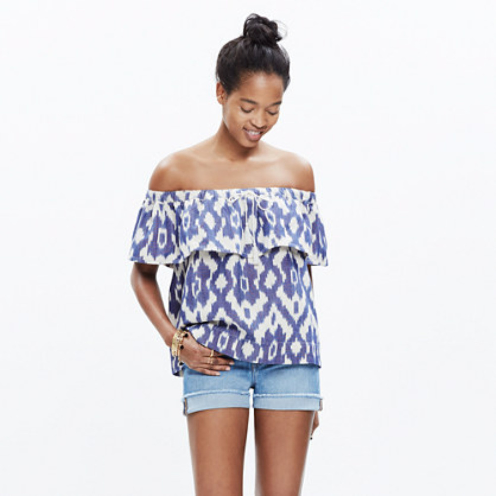 MADEWELL Ikat Off Shoulder Blouse NEW - Picture 5 of 7